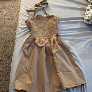Halter top tan sun dress
